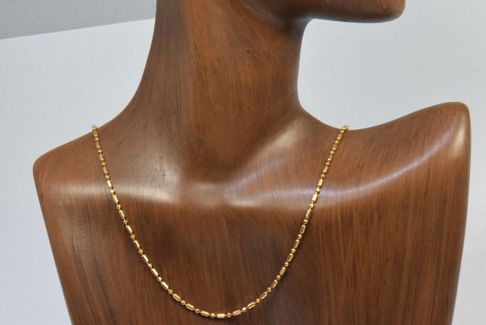 Sausage Link Chain in Real 18k Yellow Gold 20 in Long 1.0 mm Wide